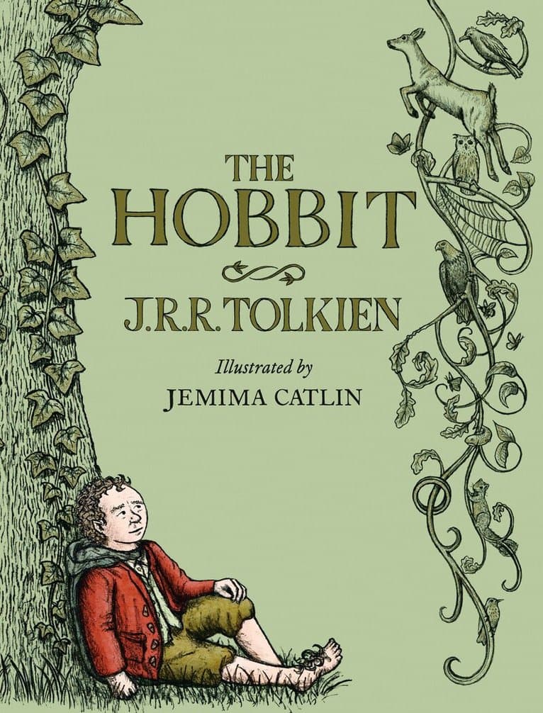 Omslag till boken Hobbit av J. R. R. Tolkien