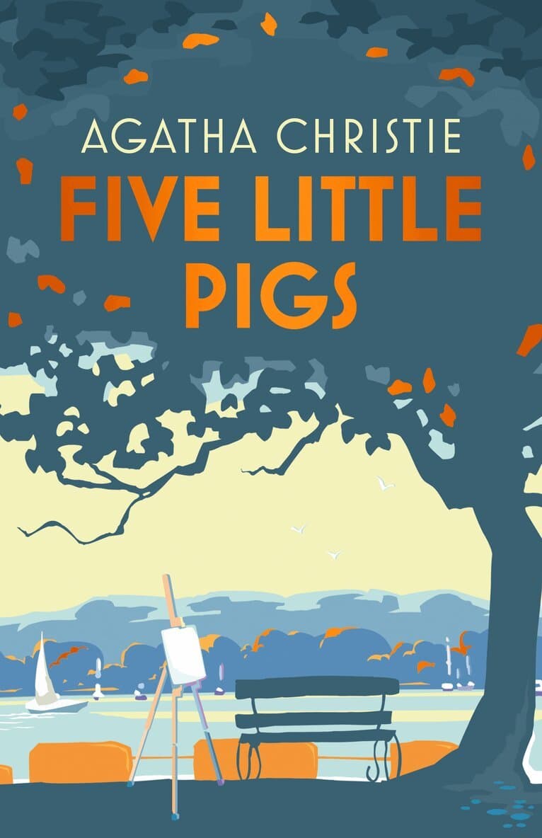 Omslag till boken Five Little Pigs av Agatha Christie