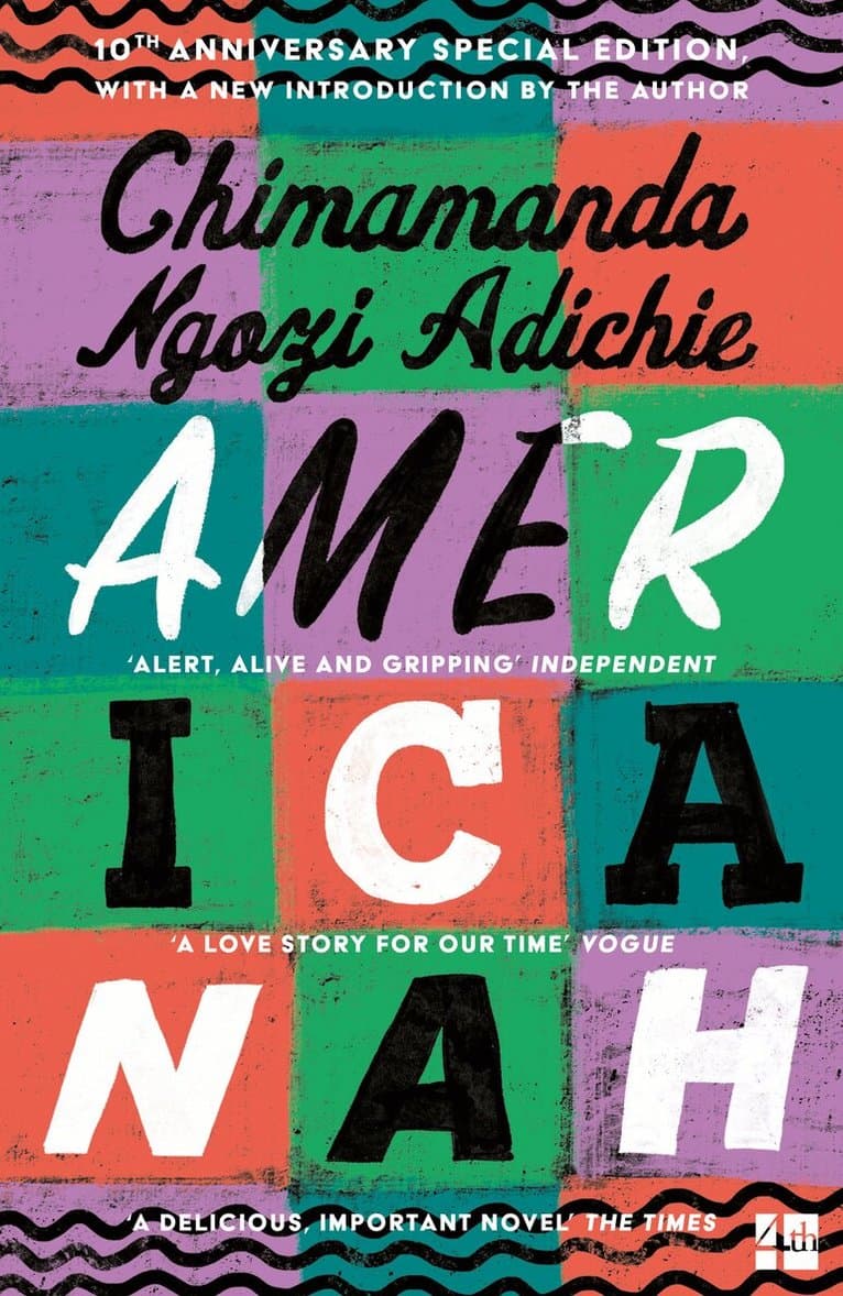 Omslag till boken Americanah av Chimamanda Ngozi Adichie
