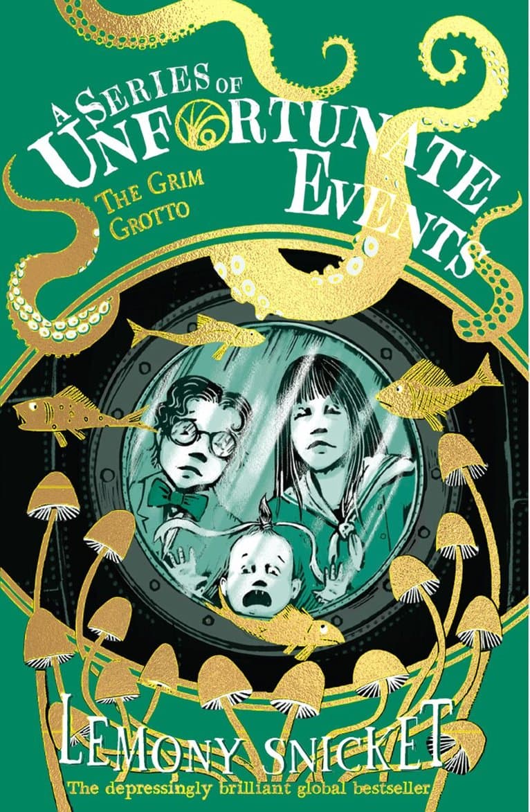 Omslag till boken Grim Grotto av Lemony Snicket