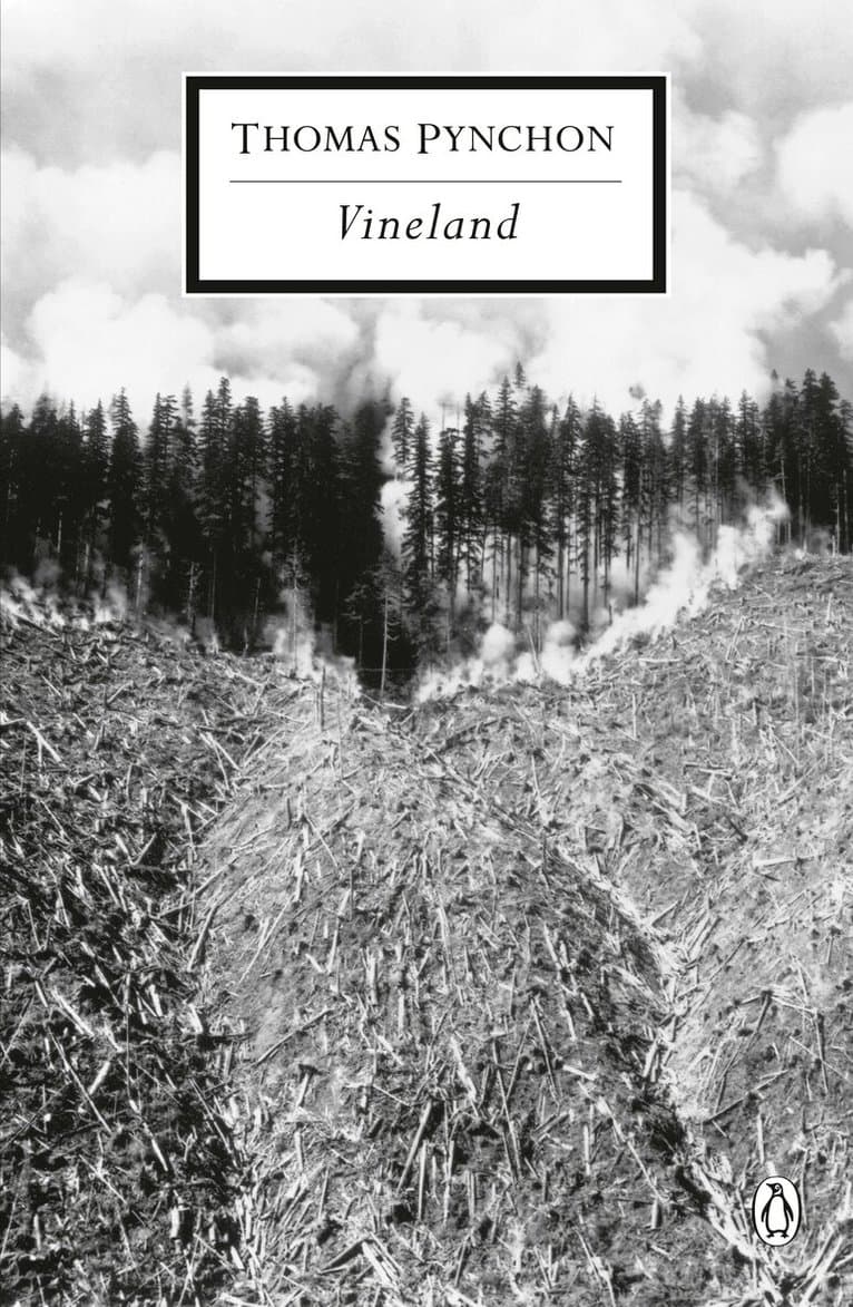 Omslag till boken Vineland (the inspiration for One Battle After Another) av Thomas Pynchon