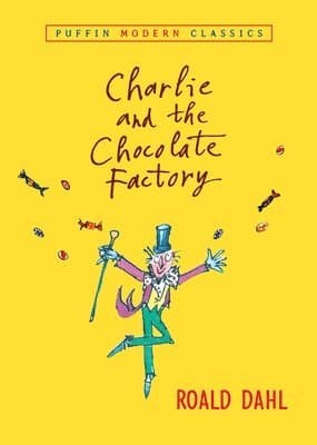 Omslag till boken Charlie and the Chocolate Factory av Roald Dahl