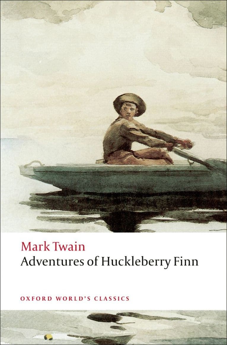 Omslag till boken Adventures of Huckleberry Finn av Mark Twain