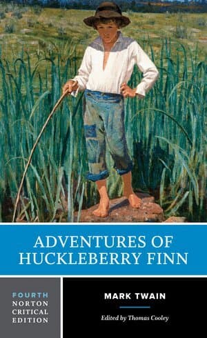 Omslag till boken Adventures of Huckleberry Finn av Mark Twain