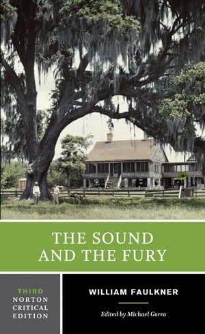Omslag till boken Sound and the Fury av William Faulkner