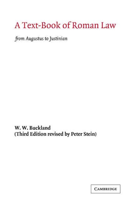 A Text-Book of Roman Law