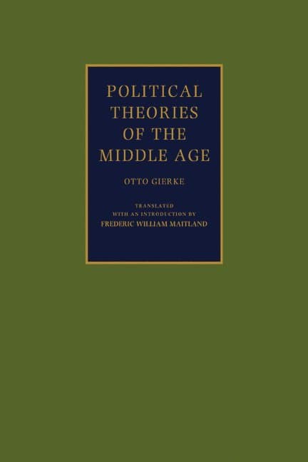 Political Theories of the Middle Age