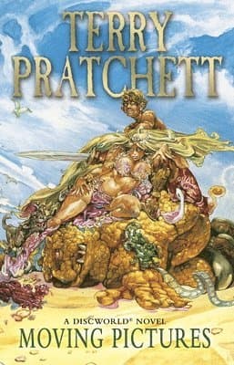 Omslag till boken Moving Pictures av Terry Pratchett