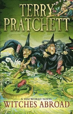 Omslag till boken Witches Abroad av Terry Pratchett