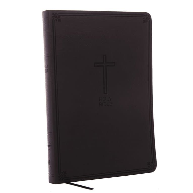 NKJV, Value Thinline Bible, Large Print, Charcoal Leathersoft, Red Letter, Comfort Print