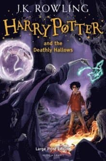 Omslag till boken Harry Potter and the Deathly Hallows av J.K. Rowling