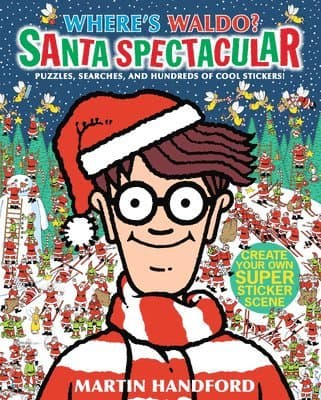 Where's Waldo? Santa Spectacular: (A Christmas-Themed Hidden Object Search-And-Find Puzzle & Sticker Book with Games & Hundreds of Stickers - A Perfec
