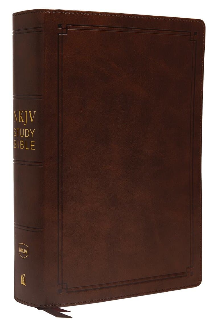NKJV Study Bible, Leathersoft, Brown, Comfort Print