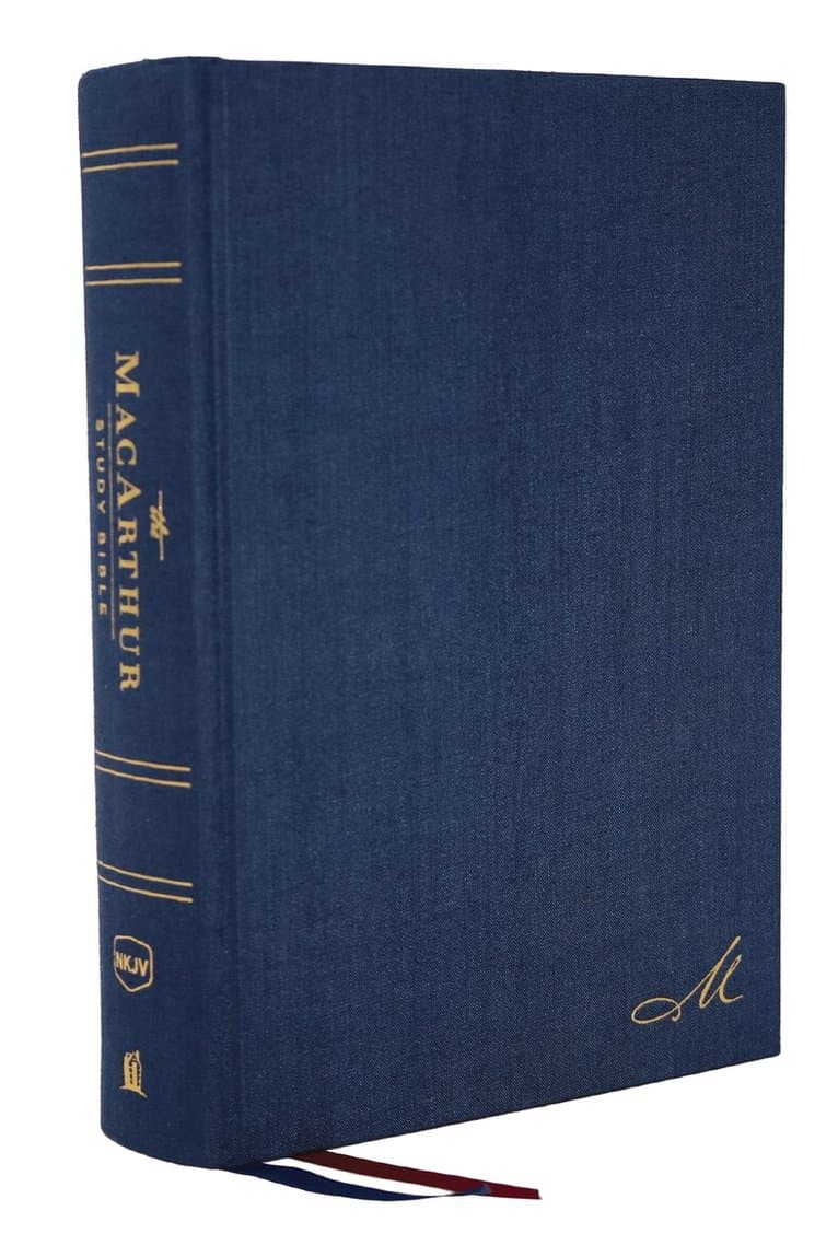 NKJV, MacArthur Study Bible, Blue Cloth over Board, Comfort Print