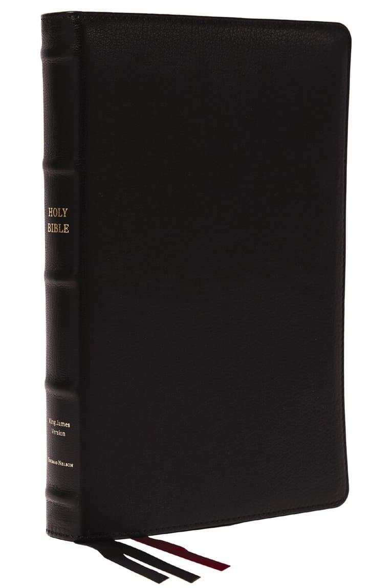 KJV Holy Bible: Large Print Thinline, Black Goatskin Leather, Premier collection, Red Letter, Comfort Print: King James Version
