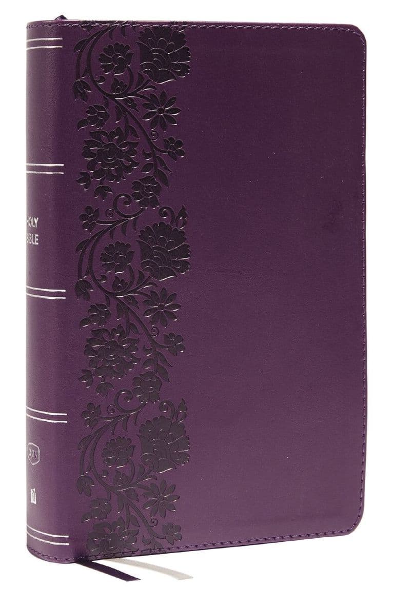 KJV Holy Bible: Large Print Single-Column with 43,000 End-of-Verse Cross References, Purple Leathersoft, Personal Size, Red Letter, Comfort Print: King James Version