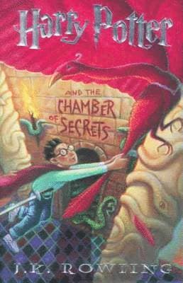 Omslag till boken Harry Potter and the Chamber of Secrets av J.K. Rowling