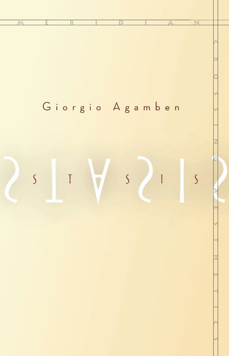 Omslag till boken Stasis av Giorgio Agamben