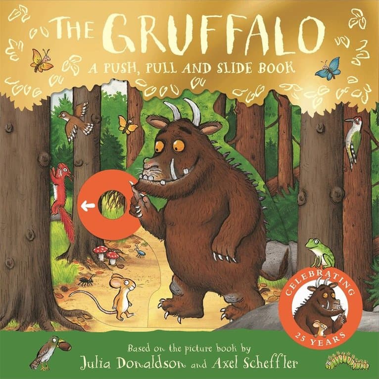 Omslag till boken Gruffalo: A Push, Pull and Slide Book av Julia Donaldson