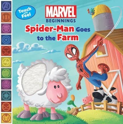 Omslag till boken Marvel Beginnings: Spider Man Goes to the Farm av Steve Behling