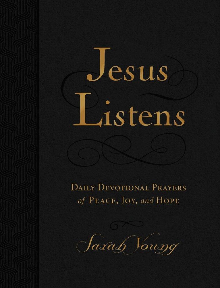 Jesus Listens, Large Text Leathersoft, Charcoal, with Full Scriptures