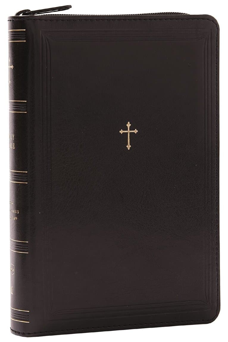 NKJV Compact Paragraph-Style Bible w/ 43,000 Cross References, Black Leathersoft Zipper Closure, Red Letter, Comfort Print: Holy Bible, New King James Version