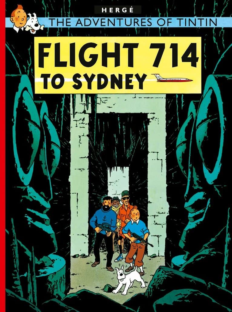 Omslag till boken Flight 714 to Sydney av Hergé