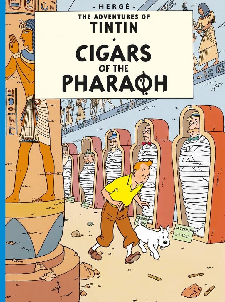 Omslag till boken Cigars of the Pharaoh av Hergé