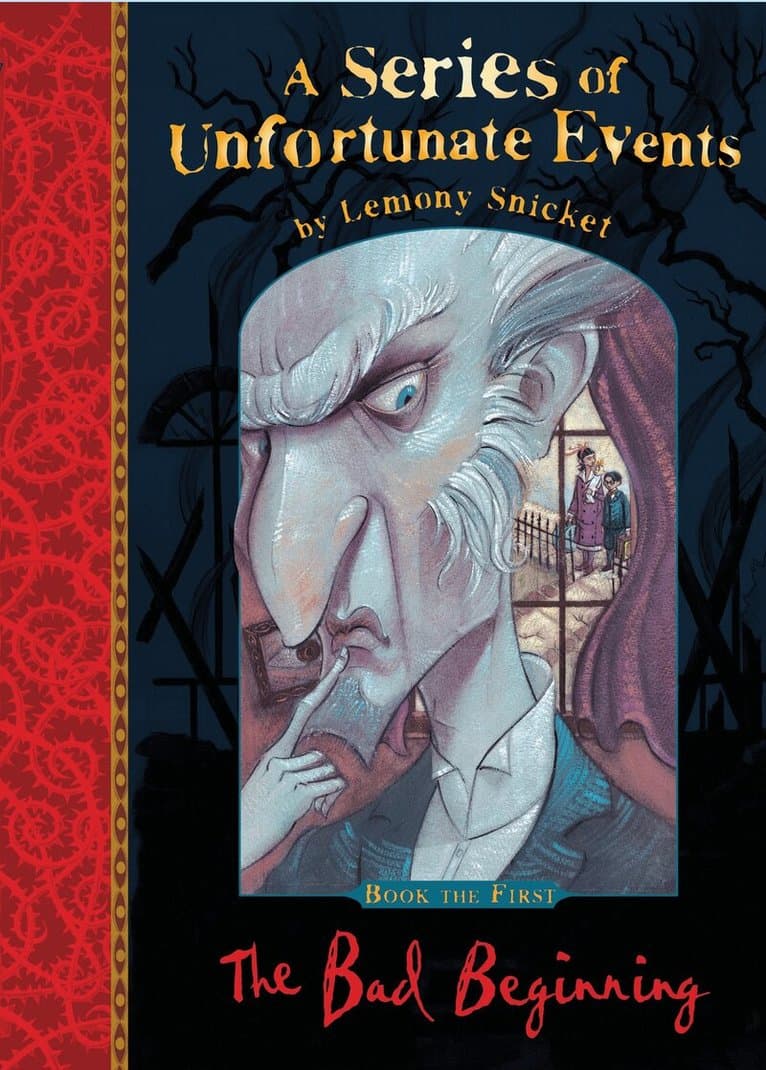 Omslag till boken Bad Beginning av Lemony Snicket