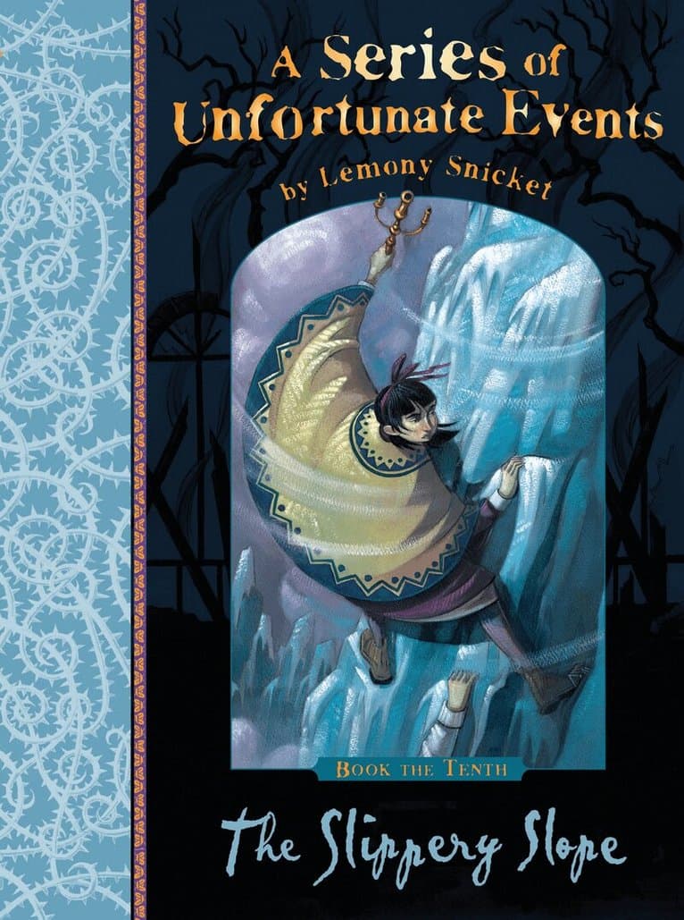 Omslag till boken Slippery Slope av Lemony Snicket