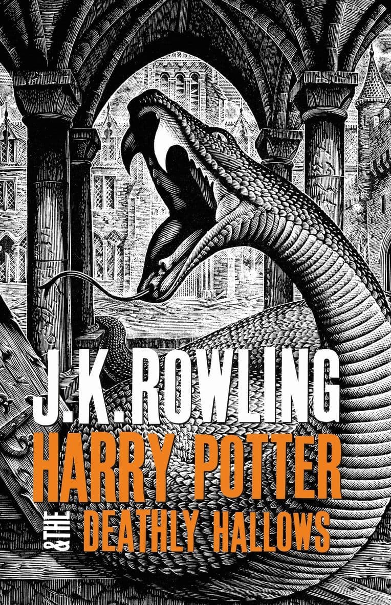 Omslag till boken Harry Potter and the Deathly Hallows av J.K. Rowling