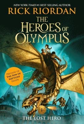 Omslag till boken The Heroes of Olympus, Book One: The Lost Hero av Rick Riordan