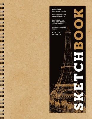 Sketchbook 8.5 x 11" Kraft Spiral Hardcover Mixed Media Sketchbook for Drawing