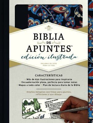 RVR 1960 Biblia de apuntes, edición ilustrada, tela en rosado y azul