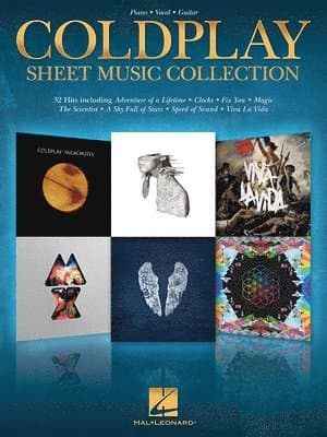 Coldplay Sheet Music Collection Piano Vocal Guitar Songbook 32 Popular Hits Including Viva La Vida Yellow Fix You and More Hal Leonard Music Book for