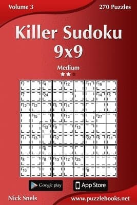 Killer Sudoku 9x9 - Medium - Volume 3 - 270 Puzzles