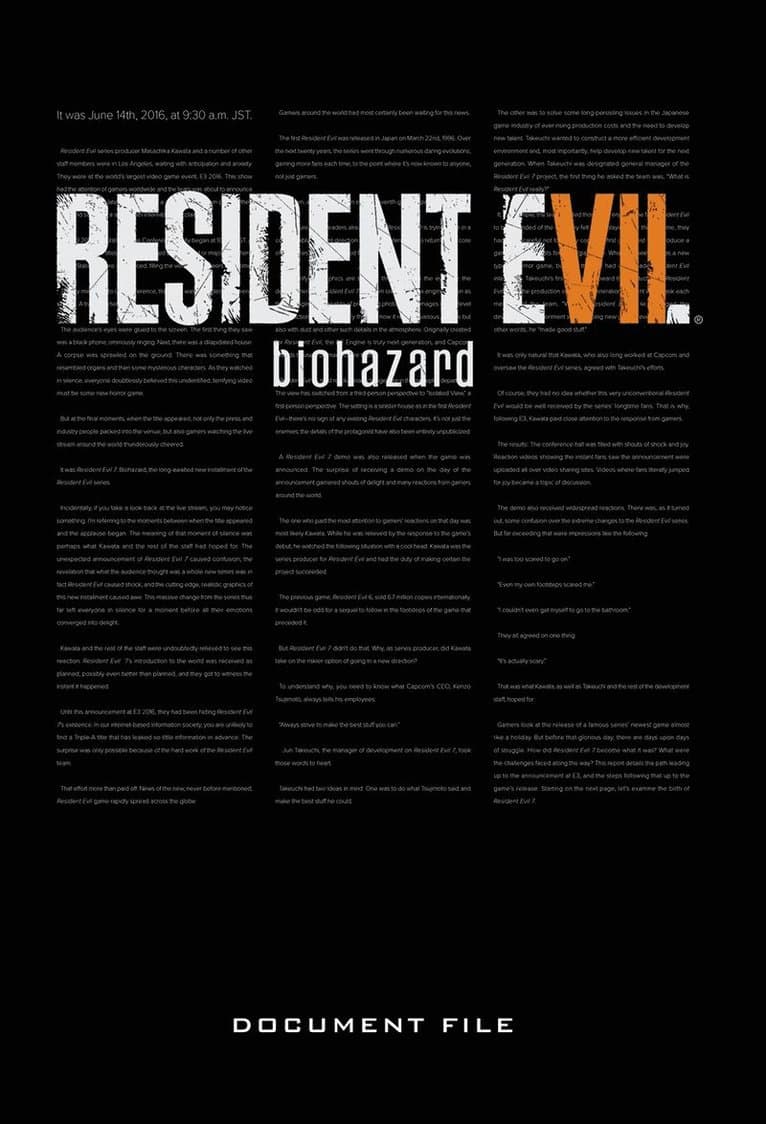 Resident Evil 7: Biohazard Document File