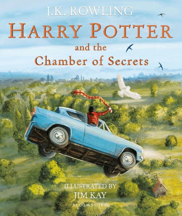 Omslag till boken Harry Potter and the Chamber of Secrets av J.K. Rowling