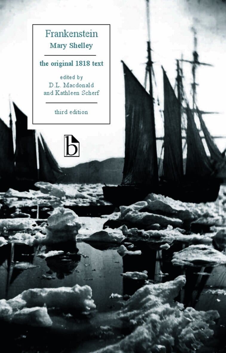 Omslag till boken Frankenstein av Mary Shelley