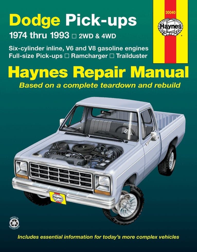 Dodge Ramcharger & Trailduster full-size pick-ups (1974-1993) Haynes Repair Manual (USA)