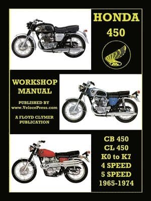 HONDA 450 WORKSHOP MANUAL CB450 & CL450 K0 to K7 4 SPEED & 5 SPEED 1965-1974