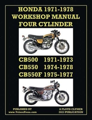 Honda 1971-1978 Workshop Manual 4-Cylinder Cb500, Cb550 & Cb550f Super Sport