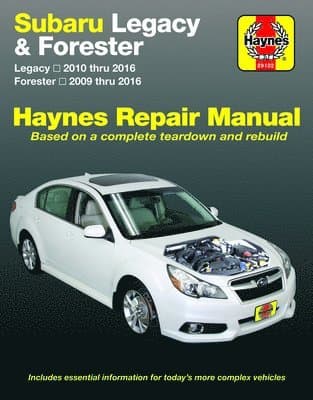 Subaru Legacy (10-16) & Forester (09-16) Haynes Repair Manual (USA)