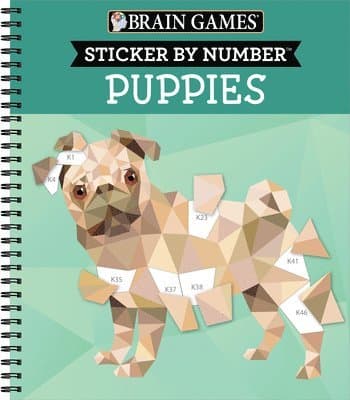 Brain Games - Sticker by Number: Puppies (14 Images to Sticker)