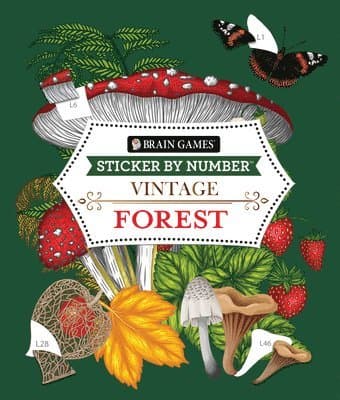 Brain Games - Sticker by Number - Vintage: Forest (28 Images to Sticker)