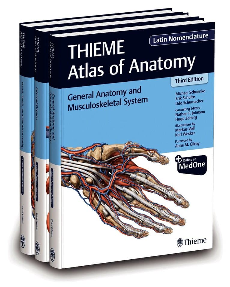 THIEME Atlas of Anatomy, Latin Nomenclature, Three Volume Set, Third Edition