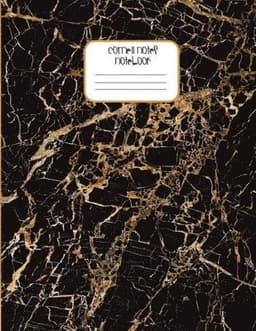 Cornell Notes Notebook - Rich Gold Black Marble Print Book Diary: Wide Ruled Lined Cornell Paper Journal for College & University Science Students Lar