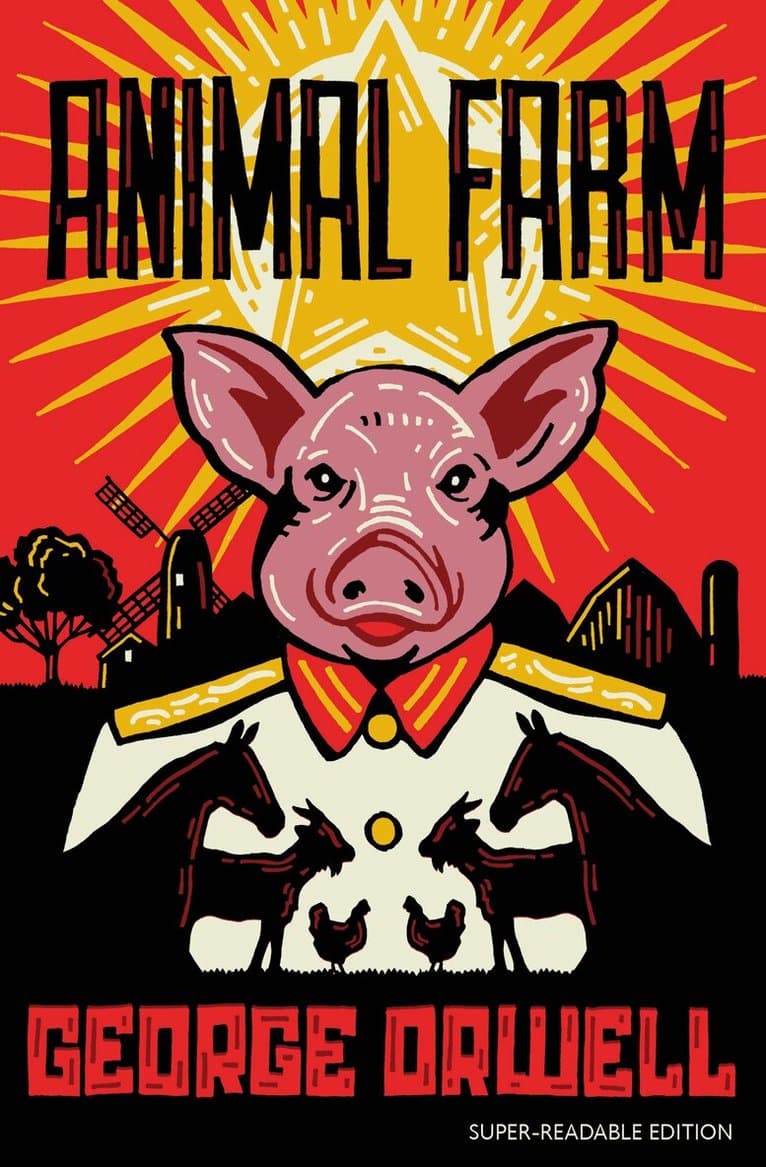 Omslag till boken Animal Farm av George Orwell
