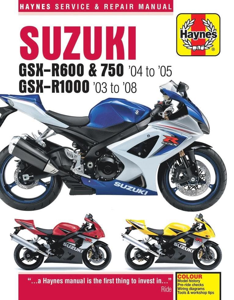 Suzuki GSX-R600/750 (04 - 05) & GSX-R1000 (03 - 08) Haynes Repair Manual