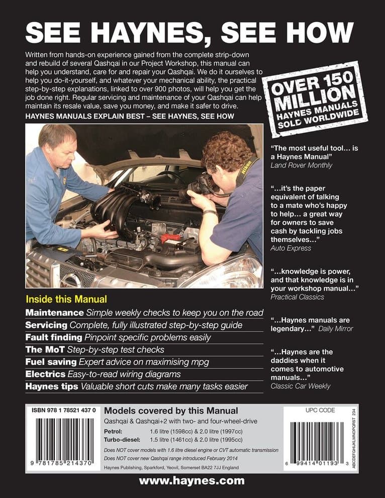 Nissan Qashqai ('07 to Jan '14) 56 to 63